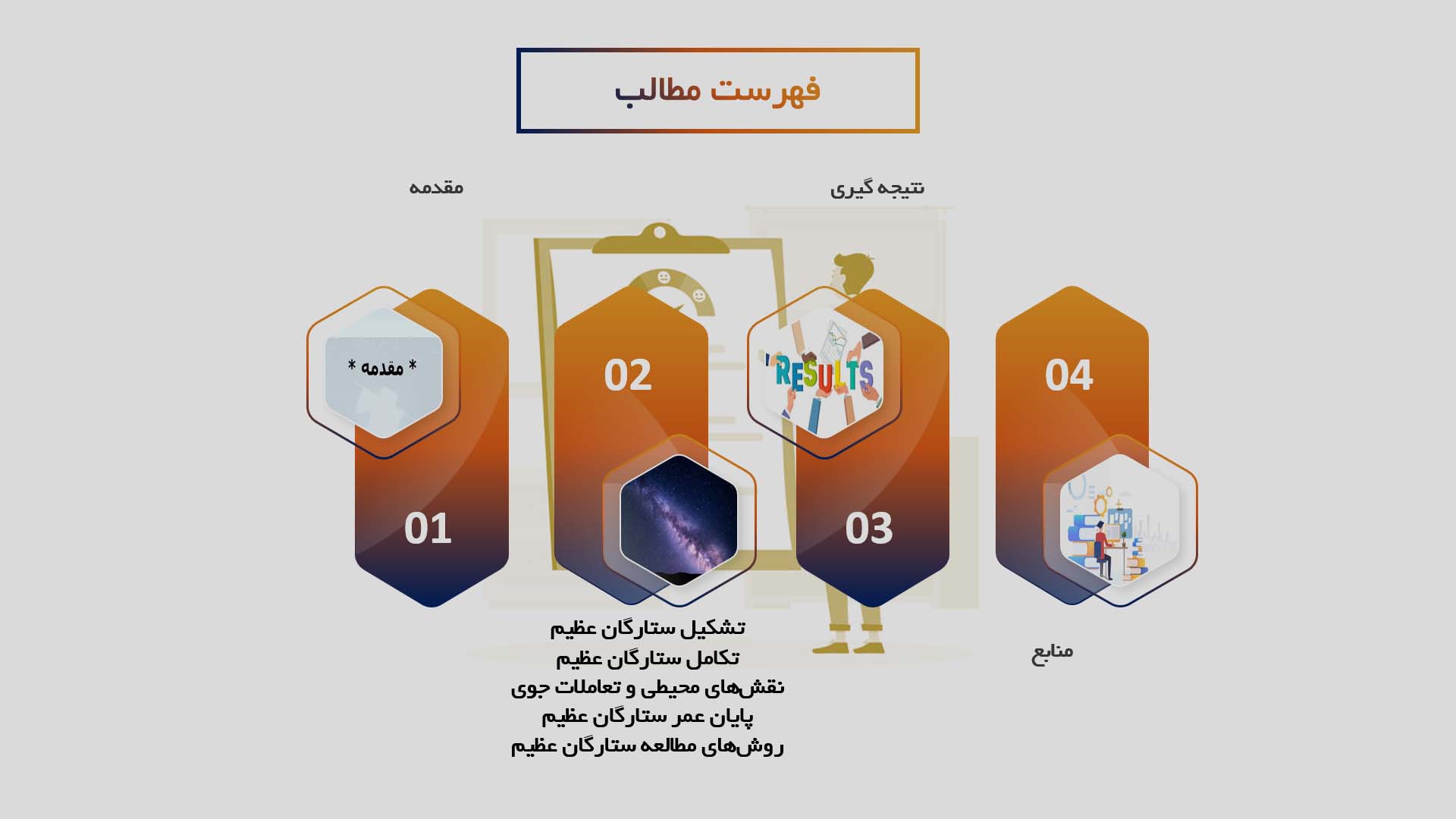 پاورپوینت در مورد تشکیل و تکامل ستارگان عظیم